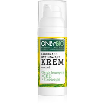 OnlyBio Olejek konopny + CBD + Prebiotyki łagodząco-nawilżający krem na dzień (50 ml)