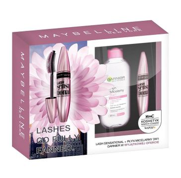 Maybelline Zestaw Lash Sensational Mascara tusz do rzęs Black 9.5ml + Garnier Skin Naturals płyn micelarny 3w1 400ml