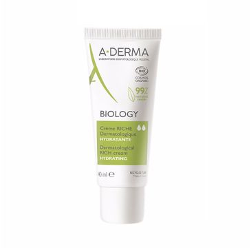 A-Derma Biology Hydrating Dermatological Rich Cream nawilżający krem do twarzy 40ml