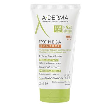 A-Derma Exomega Control Emollient Cream zmiękczający krem przeciw swędzeniu do skóry suchej i atopowej (50 ml)