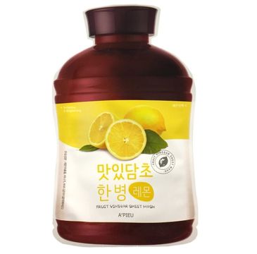 A'Pieu Fruit Vinegar Sheet Mask nawilżająco-rozjaśniająca maseczka w płachcie Lemon 25g