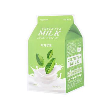 A'Pieu Milk One-pack Soothing kojąca maseczka Green Tea 20g