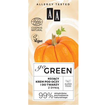 AA Go Green kojący krem pod oczy i do twarzy z dynią Natural (50 ml)