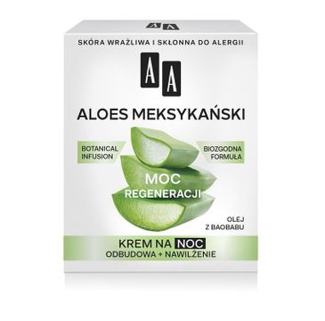 AA Moc roślin Aloes meksykański krem na noc skóra wrażliwa 50 ml