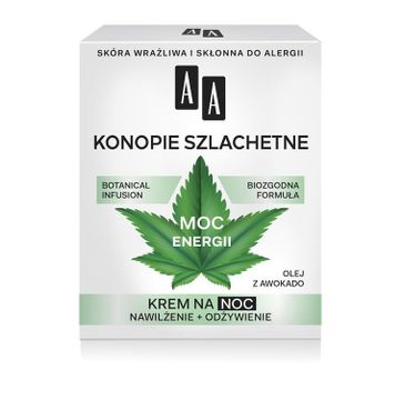 AA Moc roślin konopie szlachetne krem na noc skóra wrażliwa 50 ml