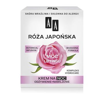 AA Moc roślin Róża japońska krem na noc skóra wrażliwa 60+ 50 ml