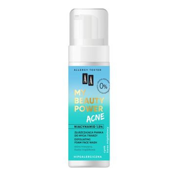 AA My Beauty Power Acne Złuszczająca Pianka do mycia twarzy - cera mieszana, tłusta, trądzikowa (150 ml)