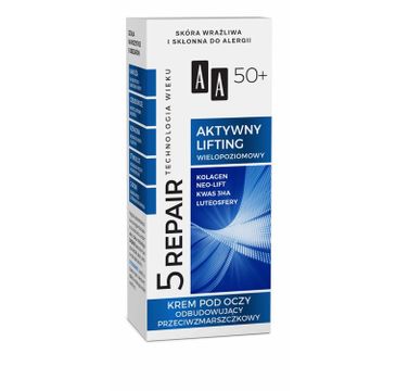 AA Technologia Wieku 5 Repair 50+ Aktywny Lifting przeciwzmarszczkowy krem pod oczy 15 ml