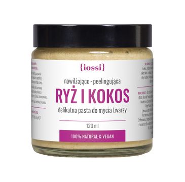 iossi Ryż i Kokos delikatna pasta do mycia twarzy nawilżająco-peelingująca z proteinami ryżowymi i ekstraktem z kokosa (120 ml)