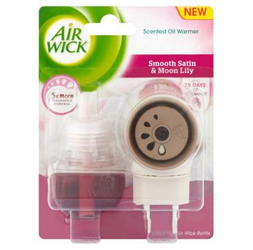 Air Wick Elektryczny odświeżacz powietrza Księżycowa Lilia Otulona Satyną komplet (19 ml)