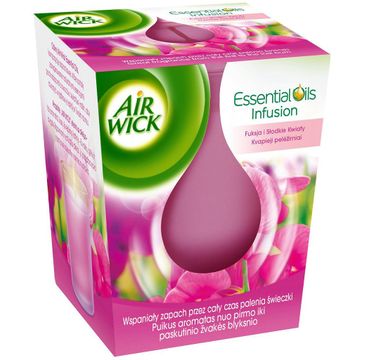 Air Wick Essential Oils świeczka zapachowa Fuksja i Słodkie Kwiaty 105g
