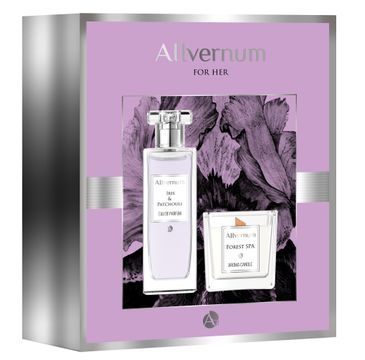 Allvernum – Zestaw prezentowy woda perfumowana Iris & Patchouli 50ml + świeca Forest Spa 100g (1 szt.)