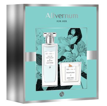 Allvernum – Zestaw prezentowy woda perfumowana Lilly&Jasmine 50ml + świeca Passiflora 100g (1 szt.)