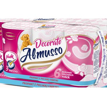 Almusso Decorato różowy papier toaletowy (6 rolek)