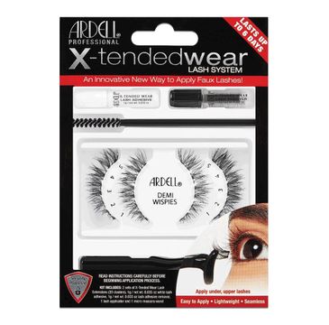 Ardell X-Tended Wear Demi Wispies 2 pary sztucznych rzęs + klej do rzęs (1 g) + aplikator do rzęs + preparat do usuwania rzęs + szczoteczka do rzęs