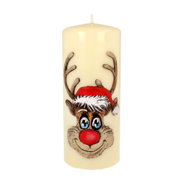 Artman Boże Narodzenie – świeca ozdobna Rudolf kremowy - walec duży (1szt)