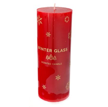 Artman – Boże Narodzenie Świeca zapachowa Winter Glass czerwona - walec duży (1 szt.)