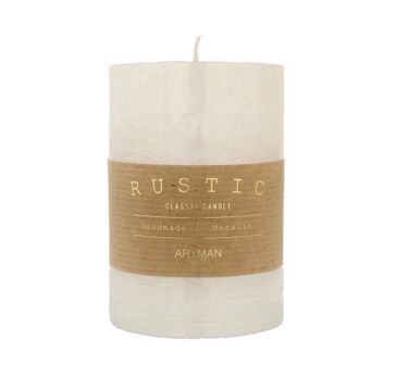 Artman – Świeca ozdobna Rustic Metalic perłowa - walec mały (1 szt.)