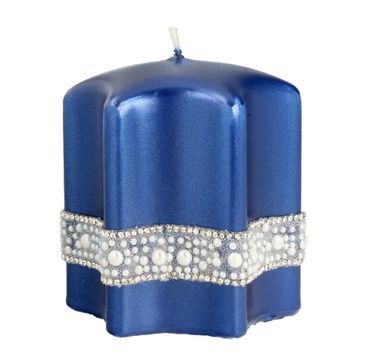Artman – Boże Narodzenie Świeca ozdobna Crystal Opal Pearl granatowa - gwiazda mała (1 szt.)