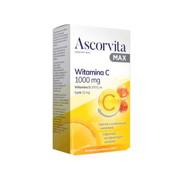 Ascorvita Max Witamina C 1000mg suplement diety (30 tabletek)