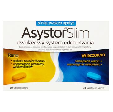 Asystor Slim Dwufazowy system odchudzania suplement diety 60 tabletek