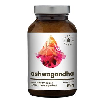 Aura Herbals Ashwagandha sproszkowany korzeń suplement diety 85g