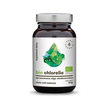 Aura Herbals Bio Chlorella sprasowana alga słodkowodna suplement diety 160 tabletek 80g