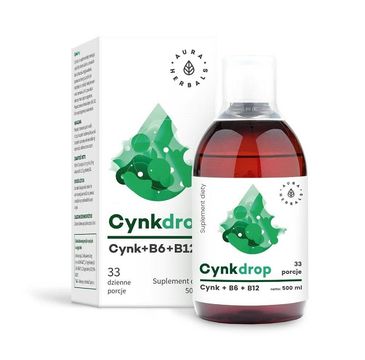 Aura Herbals Cynkdrop Cynk & B6 & B12 suplement diety w płynie 500ml