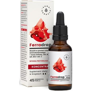 Aura Herbals Ferradrop Żelazo + Kwas Foliowy suplement diety w kroplach 30ml