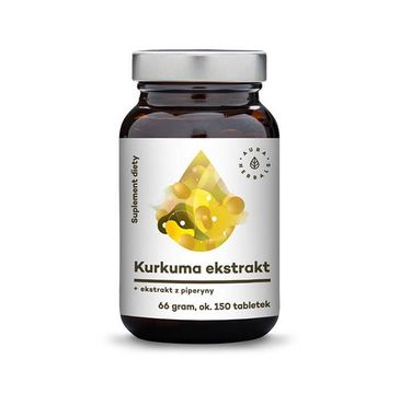 Aura Herbals Kurkuma Ekstrakt + piperyna ekstrakt suplement diety 150 tabletek 66g