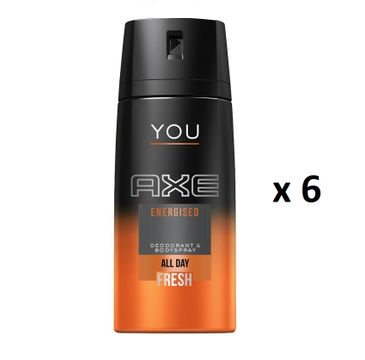 Axe You Energised antyperspirant dla mężczyzn spray 6x150ml