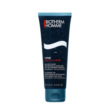 Biotherm Homme T-Pur Anti-Oil & Shine Exfoliating Facial Cleanser złuszczająco - oczyszczający żel do mycia twarzy 125ml