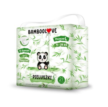 BambooLove Pieluszki jednorazowe z włóknem bambusowym rozm. L 9-14 kg (21 szt.)