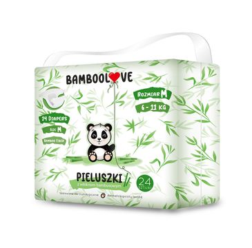 BambooLove Pieluszki jednorazowe z włóknem bambusowym rozm. M 6-11 kG (24 szt.)