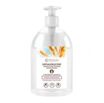 Barwa Hypoalergiczne Tradycyjne szare mydło w płynie z ekstraktem z pszenicy (500 ml)