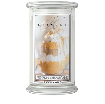 Kringle Candle – Duża świeca zapachowa z dwoma knotami Pumpkin Cheesecake (623 g)