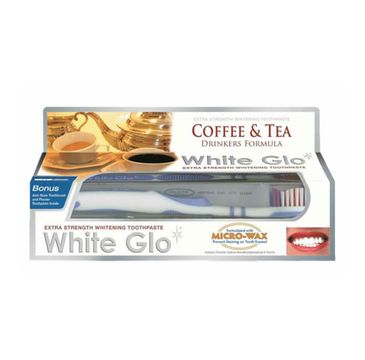 White Glo Coffee & Tea Drinkers Formula wybielająca pasta do zębów dla osób regularnie pijących kawę i herbatę 100ml + szczoteczka (1 szt.)