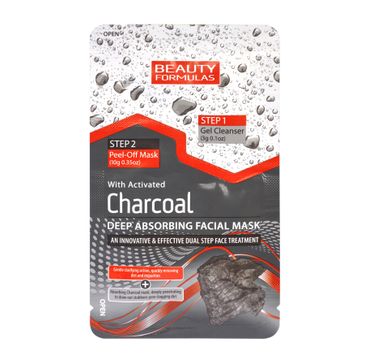 Beauty Formulas Charcoal maseczka 2-fazowa do każdego typu cery głęboko oczyszczająca z aktywnym węglem 13 g