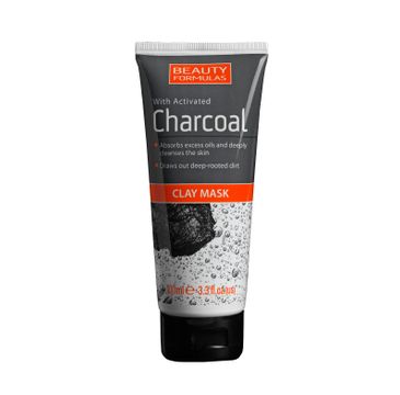 Beauty Formulas Charcoal maseczka do twarzy z glinką głęboko oczyszczająca z aktywnym węglem 100 ml