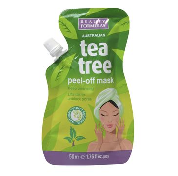 Beauty  Formulas Tea Tree maseczka peel-off do każdego rodzaju cery oczyszczająca 50 ml