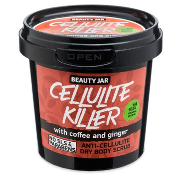 Beauty Jar Cellulite Killer antycellulitowy suchy peeling do ciała z kawą i imbirem (150 g)