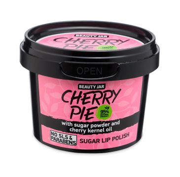 Beauty Jar Cherry Pie zmiękczający peeling cukrowy do ust z olejem z pestek wiśni (120 g)