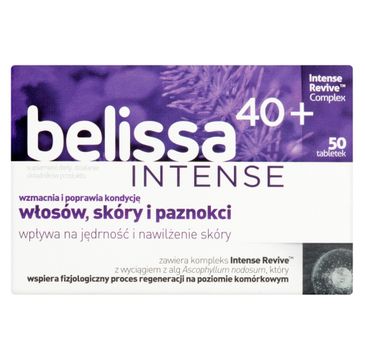 Belissa Intense 40+ suplement diety wzmacniający włosy skórę i paznokcie 50 tabletek