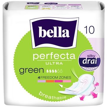 BELLA Perfecta Green Podpaski ultra cienkie silky dry  (1op. - 10 szt.)