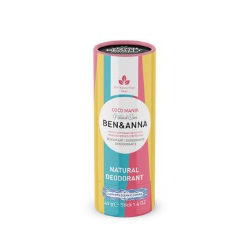 Ben&Anna Natural Soda Deodorant naturalny dezodorant na bazie sody sztyft kartonowy Coco Mania (40 g)
