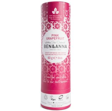 Ben&Anna Natural Soda Deodorant naturalny dezodorant na bazie sody sztyft kartonowy Pink Grapefruit (60g)