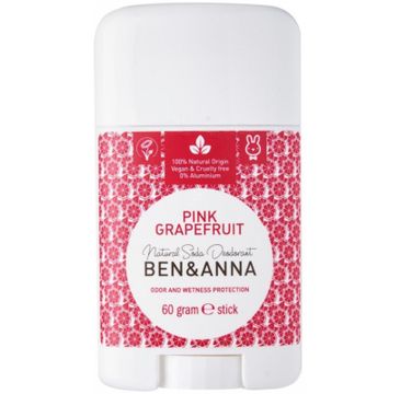 Ben&Anna Natural Soda Deodorant naturalny dezodorant na bazie sody sztyft plastikowy Pink Grapefruit (60g)