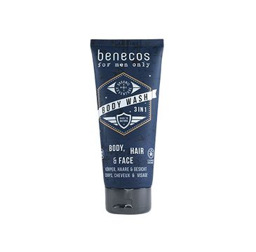 Benecos For Men Only – Body Wash naturalny odświeżający żel do mycia twarzy ciała i włosów (200 ml)