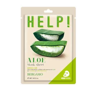 Bergamo Help Sheet Mask maska do twarzy z Aloesem (25 ml)