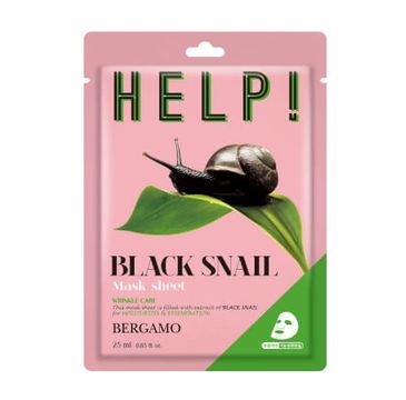 Bergamo Help Sheet Mask maska do twarzy z Black Snail (25 ml)